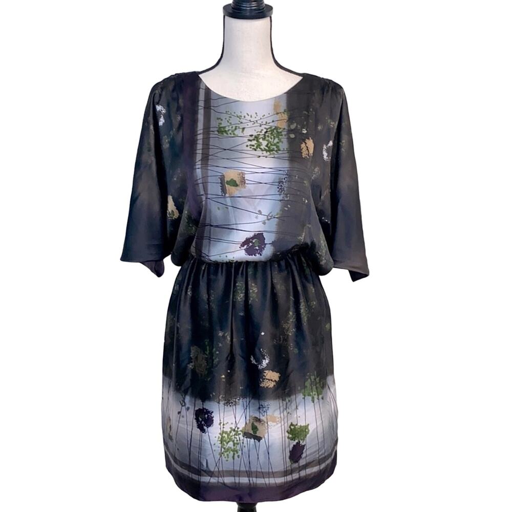 Suzi Chin for Maggy Boutique Asian Kimono Sleeve Silk Dress